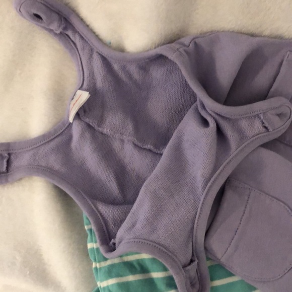 Hanna Andersson Baby Girl Cotton Soft Overalls & Knit Teal Shirt Size 60 0-3M - Picture 10 of 10